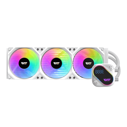DARKFLASH EXPLORE DO-360 | WHITE | LCD SCREEN CPU TEMPERATURE | ARGB INTEGRATION SUPPORT | 3 IN 1 COMBINED ROW FAN DESIGN | AMD AM4 AM5 | INTEL 1200 115X 1700 18XX |  6 MONTHS WARRANTY CPU LIQUID COOLER