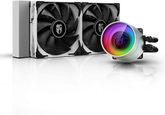 DEEPCOOL CASTLE 240EX A-RGB WHITE 240MM CPU AIO LIQUID COOLER-LIQUID COOLER-Makotek Computers