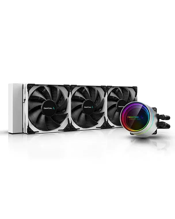 DEEPCOOL CASTLE 360EX A-RGB WHITE 360MM CPU AIO LIQUID COOLER-LIQUID COOLER-Makotek Computers