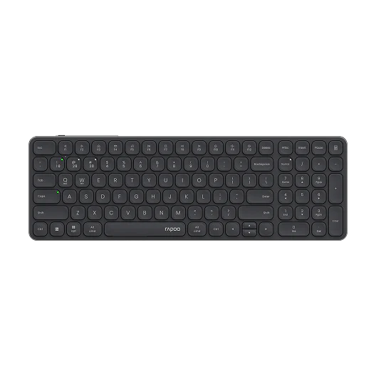 RAPOO E9350L | BLACK | 99-KEY COMPACT LAYOUT | ULTRA-SLIM MULTI-MODE WIRELESS KEYBOARD | BLUETOOTH 4.0 / 5.0 / 2.4GHZ | MULTI-DEVICE SWITCH | 5.3MM SLIM AND SLEEK DESIGN | COMPATIBLE WITH WINDOWS AND MAC | 6 MONTHS WARRANTY KEYBOARD