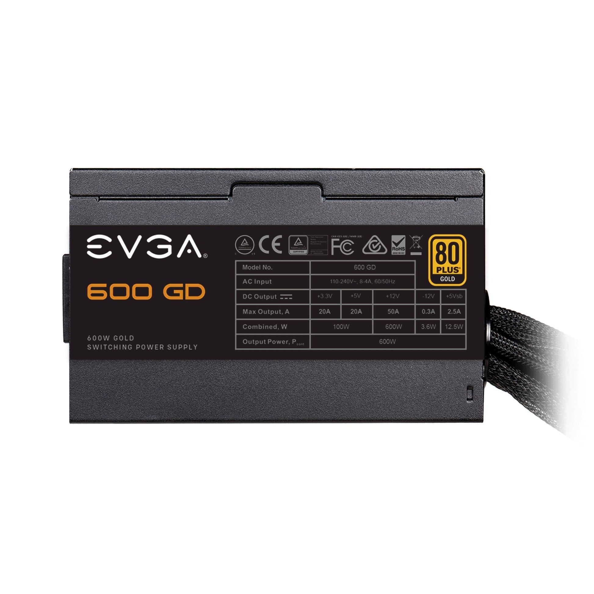 EVGA 100-GD-0600-V1 600 GD 600W 80PLUS®-GOLD APFC NON-MODULAR [100-240V] POWER SUPPLY-POWER SUPPLY UNITS-Makotek Computers