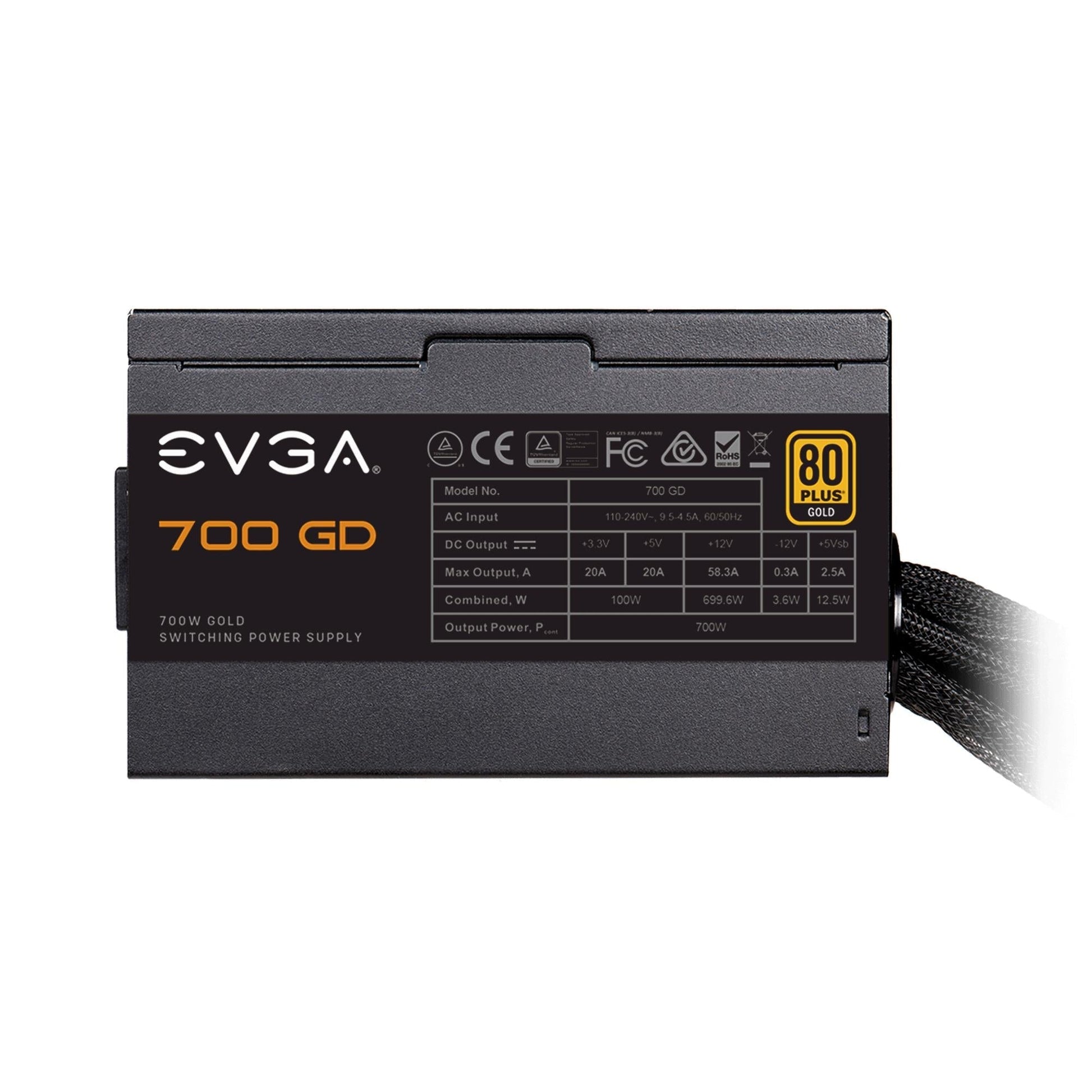 EVGA 100-GD-0700-V1 700 GD 700W 80PLUS®-GOLD APFC NON-MODULAR [100-240V] POWER SUPPLY-POWER SUPPLY UNITS-Makotek Computers