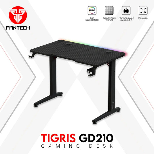 FANTECH GD210 TIGRIS BLACK GAMING DESK-GAMING DESK-Makotek Computers