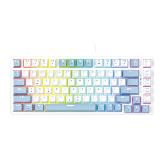 FANTECH MK612 X83 | WIRED DETACHABLE | WHITE | 83 KEYS | ARGB LIGHTS | ROSIE SWITCH SOFT | USB-C | 3 PIN HOT SWAPPABLE | 6 MONTHS WARRANTY KEYBOARD