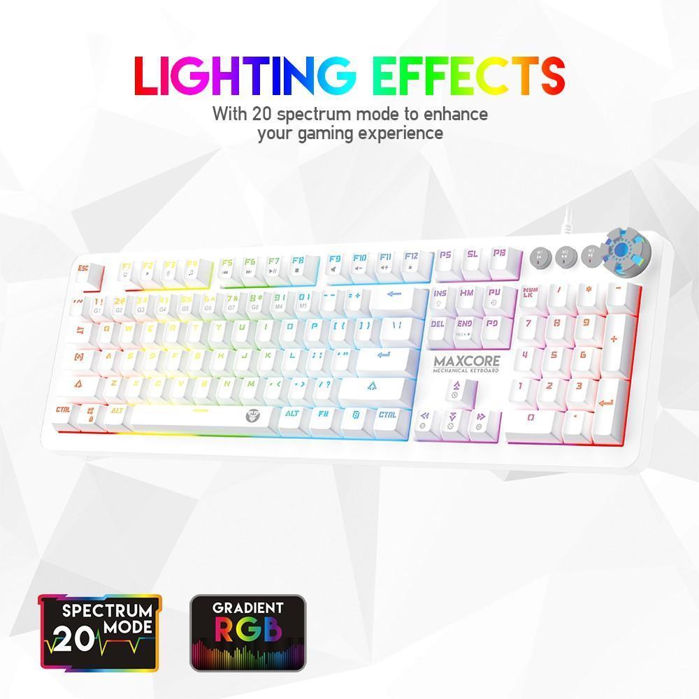 FANTECH KEYBOARD MK852 MAXCORE SPACE EDITION WHITE-Keyboard-Makotek Computers