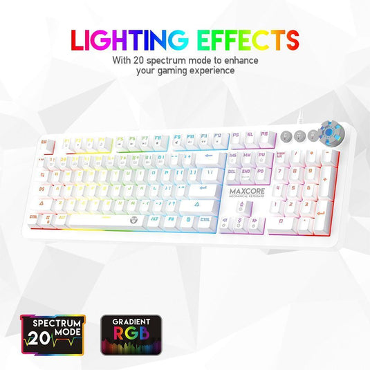FANTECH KEYBOARD MK852 MAXCORE SPACE EDITION WHITE-Keyboard-Makotek Computers