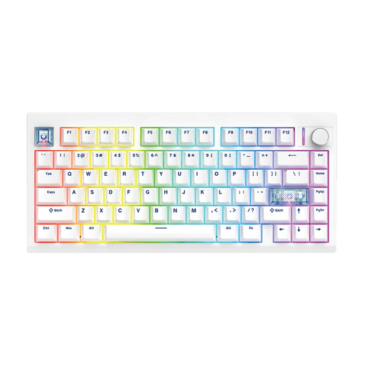 FANTECH MK921 MAXFIT8  | TRI-MODE | WHITE | WHITE SWITCH (SOFT LINEAR) | 80 KEYS FORM FACTOR | ARGB LIGHTING | BLUETOOTH / WIRED / WIRELESS | PBT DOUBLE SHOT | CHERRY PROFILE KEYCAPS | 6 MONTHS WARRANTY KEYBOARD