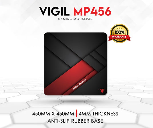 FANTECH MP456 VIGIL BLACK | ANTI-SLIP BASE | 45 X 45 X 4CM | ANTI-FRAY STITCHED EDGES | CONTROL SURFACE | 6 MONTHS WARRANTY MOUSEPAD