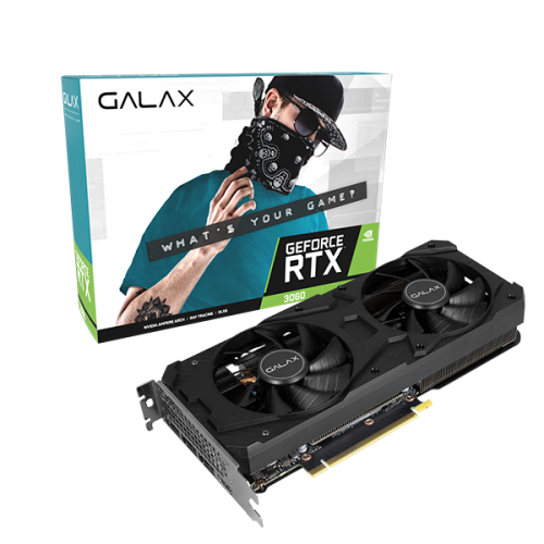 GALAX GALAX-3060-8GB-1CCO | 8GB GDDR6 | PCI-E 4.0 | DP 1.4-A * 3 | HDMI * 1 | 1-CLICK OC BLACK | 12 MONTHS WARRANTY | GRAPHICS CARD