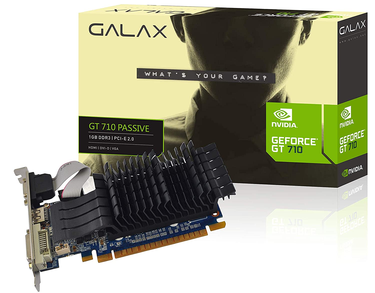 GALAX GEFORCE GT 710 PASSIVE 1GB DDR3 64-BIT HDMI/DVI-D/VGA GRAPHICS CARD-GRAPHICS CARD-Makotek Computers