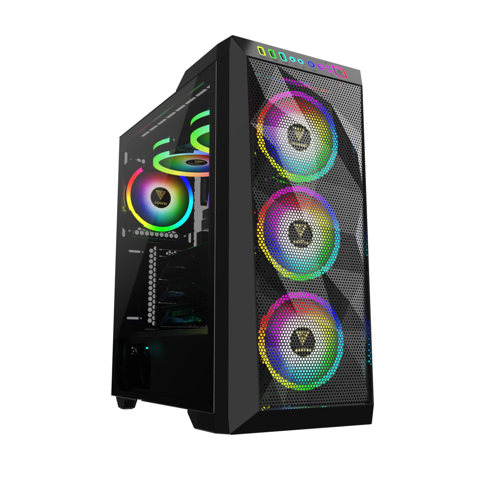 GAMDIAS ATHENA M1 RGB ATX GAMING CASE-CASE-Makotek Computers