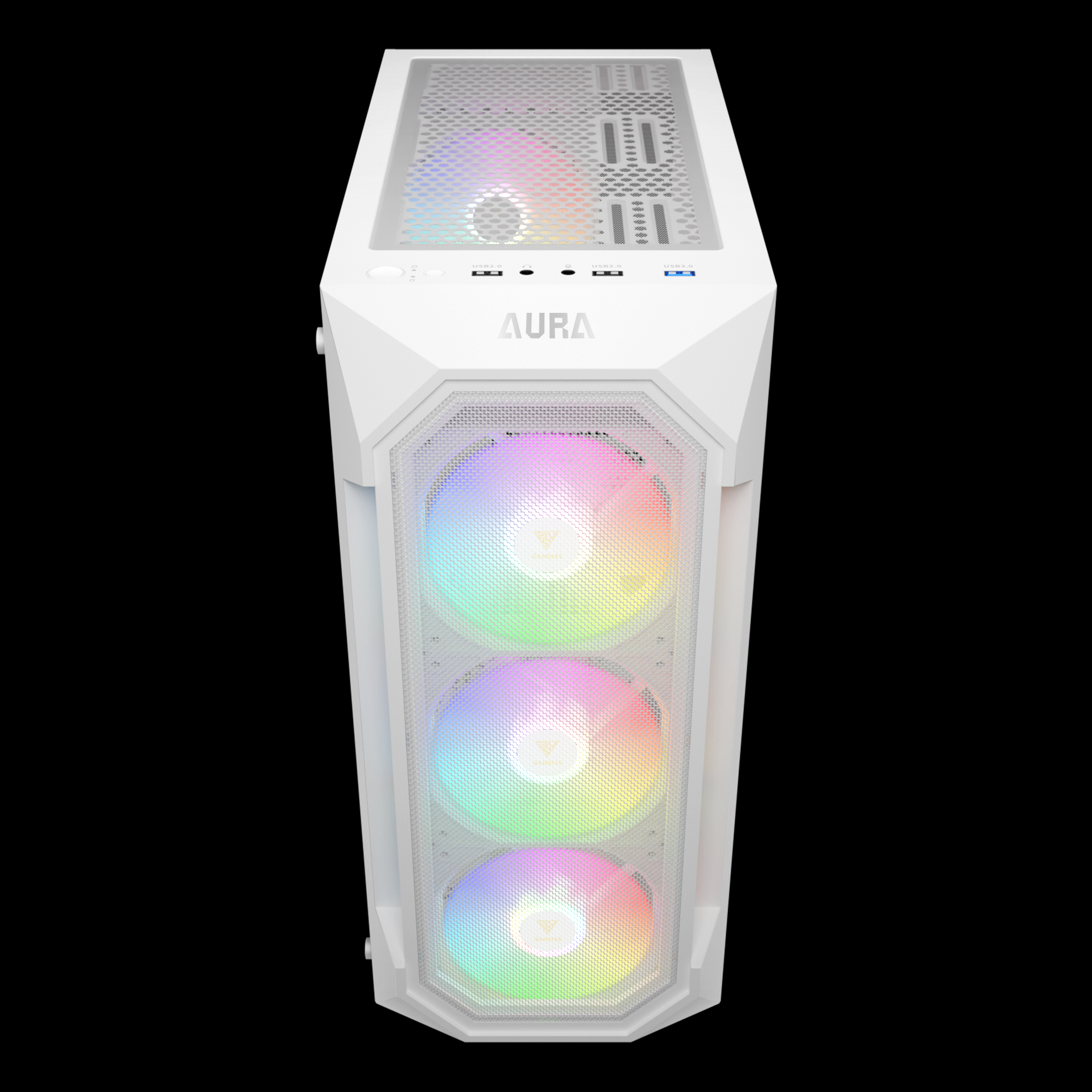 GAMDIAS AURA GC1 V1 | WHITE CASE | MESH FRONT | MAGNETIC DUST FILLER ...