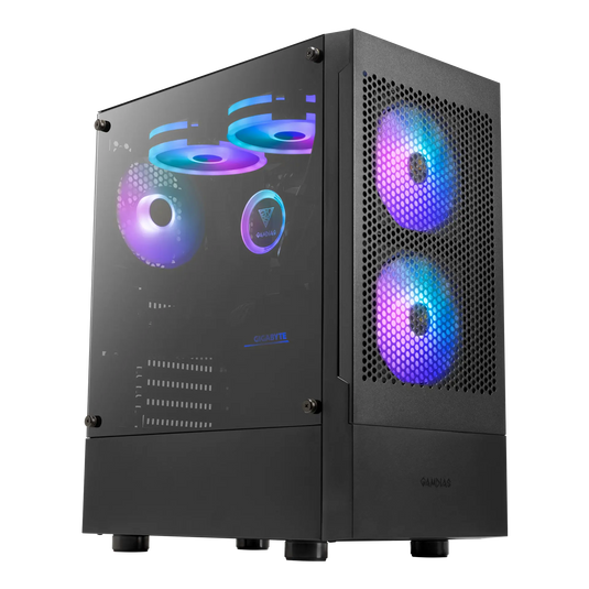 GAMDIAS TALOS E3 MESH | BLACK | ATX | MICRO-ATX | MINI-ITX | MID TOWER | SPCC & ABS | TEMPERED GLASS SIDE PANEL | 3 BUILT-IN 120MM ARGB FANS | MAGNETIC FUST FILTER | 6 MONTHS WARRANTY PC CASE