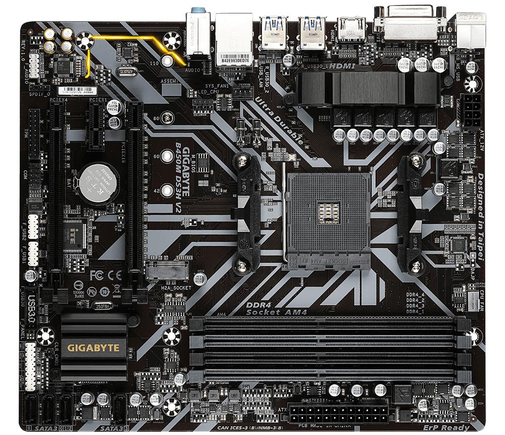 GIGABYTE B450M DS3H V2 | ULTRA DURABLE MOTHERBOARD WITH DIGITAL VRM SOLUTION | REALTEK GBE LAN AND BANDWIDTH MANAGEMENT | PCIE GEN3 X4 M.2 | ANTI-SULFUR RESISTOR | RGB LED STRIP HEADER | CEC 2019 READY MOTHERBOARD-MOTHERBOARDS-Makotek Computers