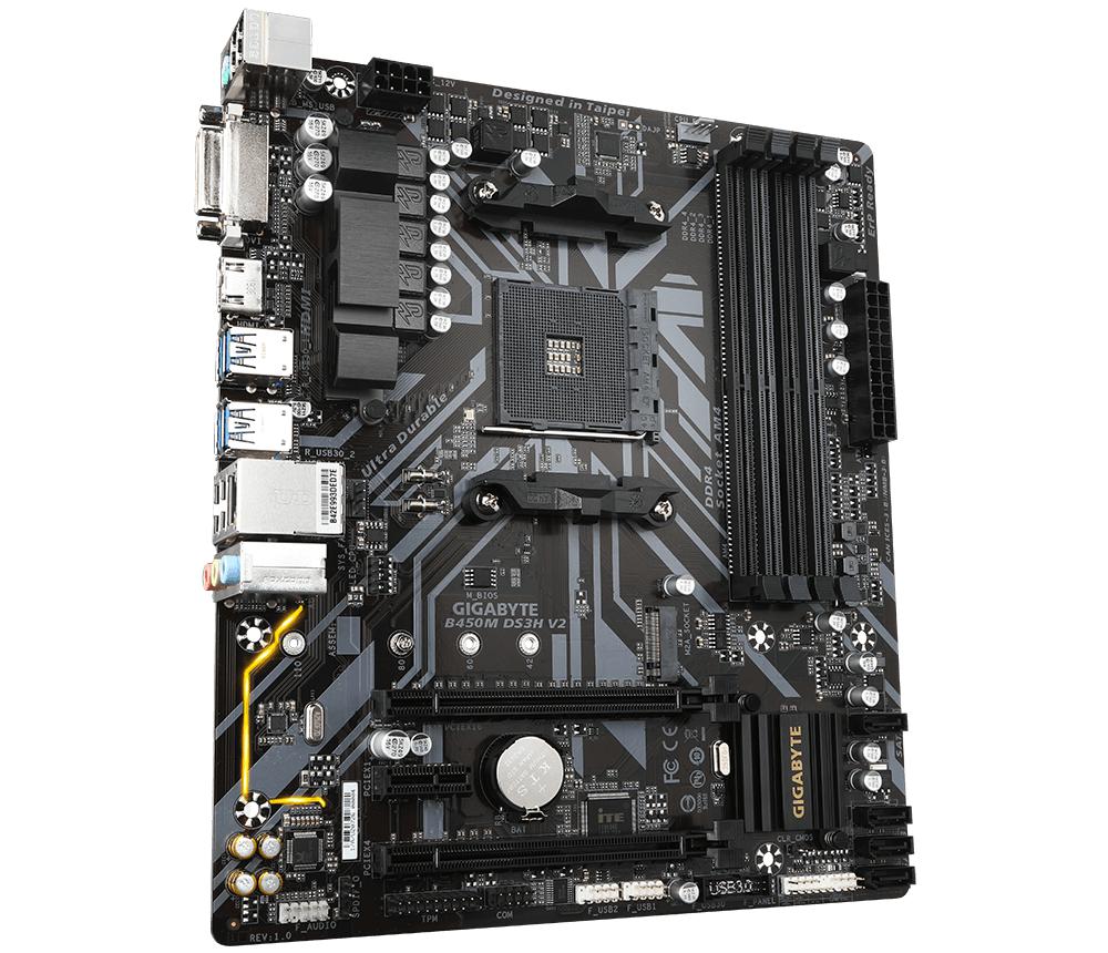 GIGABYTE B450M DS3H V2 | ULTRA DURABLE MOTHERBOARD WITH DIGITAL VRM SOLUTION | REALTEK GBE LAN AND BANDWIDTH MANAGEMENT | PCIE GEN3 X4 M.2 | ANTI-SULFUR RESISTOR | RGB LED STRIP HEADER | CEC 2019 READY MOTHERBOARD-MOTHERBOARDS-Makotek Computers