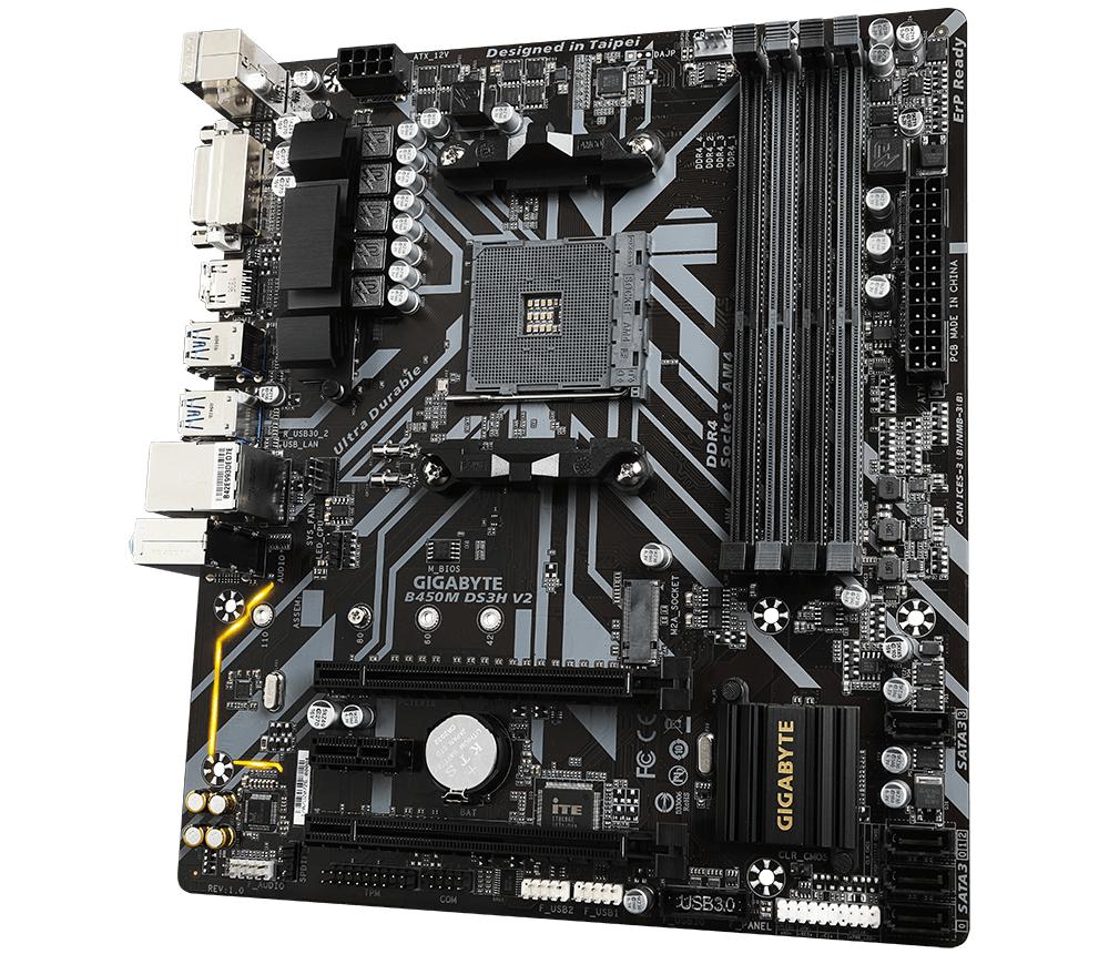 GIGABYTE B450M DS3H V2 | ULTRA DURABLE MOTHERBOARD WITH DIGITAL VRM SOLUTION | REALTEK GBE LAN AND BANDWIDTH MANAGEMENT | PCIE GEN3 X4 M.2 | ANTI-SULFUR RESISTOR | RGB LED STRIP HEADER | CEC 2019 READY MOTHERBOARD-MOTHERBOARDS-Makotek Computers