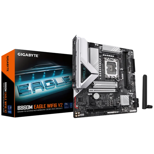 GIGABYTE EAGLE B860M WIFI6 V2  DDR5 | LGA1851 | M-ATX | PCIE 5.0 M.2 | WIFI 6 | REALTEK 2.5GBE LAN CHIP | 2X DIMM | 12 MONTHS WARRANTY MOTHERBOARD