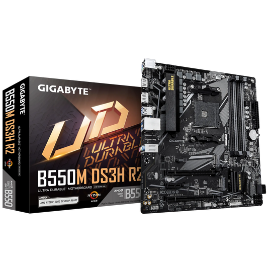GIGABYTE GA-B550M-DS3H-R2 DDR4 | AM4 | 4X DIMM | UP TO 128GB | M-ATX | 128MB | M.2 PCIE 4.0 | 12 MONTHS WARRANTY MOTHERBOARD