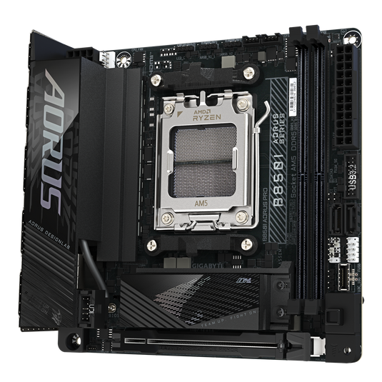 GIGABYTE GA-B850I-AORUS-PRO B850I AORUS PRO | AM5 | 2X DDR5 DIMM UP TO 128GB | DDR5 | REALTEK ALC4080 AUDIO | 2.5 GBE LAN | WIFI 7 BT 5.4 | 1X PCI-E 5.0 X16 | 2X M.2 | 2X SATA | HDMI 2.1 | USB-C | M-ITX | 12 MONTHS WARRANTY MOTHERBOARD