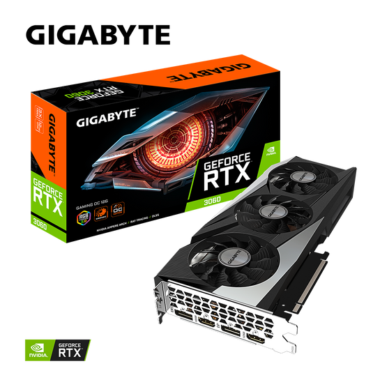 GIGABYTE GEFORCE RTX 3060 GAMING OC (REV. 2.0) | 12G | GDDR6 | LHR | BLACK | 12 MONTHS WARRANTY | GRAPHICS CARD