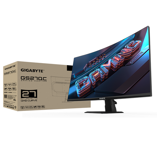 GIGABYTE GS27QC | 27" | VA | 1500R | 2560 X 1440 | 165 HZ | HDR READY ( DP CABLE ) | HDMI 2.0 * 2 | DP 1.4 * 1 | HEADPHONE JACK * 1 | 1 MS | HIGH REFRESH RATE | 12 MONTHS WARRANTY MONITOR