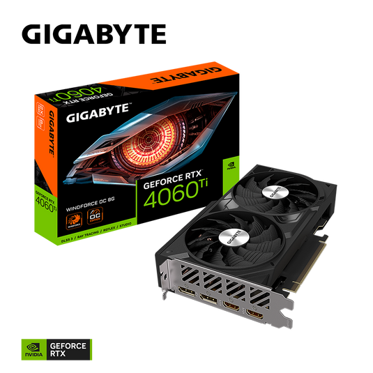 GIGABYTE GV-N406TWF2OC-8GD GEFORCE RTX 4060 TI WINDFORCE OC | 8GB | GDDR6 | PCI-E 4.0 | DP 1.4A * 2 | HDMI 2.1A * 2 | 12 MONTHS WARRANTY GRAPHICS CARD