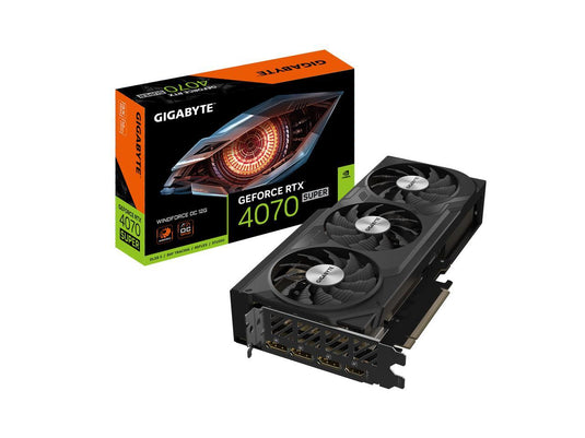 GIGABYTE GV-N407SWF3OC-12GD GEFORCE RTX 4070 SUPER WINDFORCE OC | 12GB GDDR6X | TRIPLE FAN | HDMI 2.1 * 1 | DP 1.4 * 3 | BLACK | 12 MONTHS WARRANTY | GRAPHICS CARD