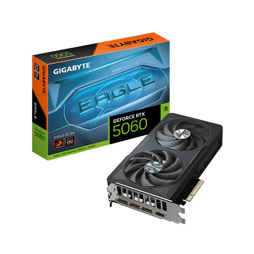 GIGABYTE GV-N5060EAGLE-OC-8GD GEFORCE RTX 5060 EAGLE OC 8G | 8 GB | GDDR7 | PCI-E 5.0 | 28 GBPS | 128 BIT | ATX |  12 MONTHS WARRANTY GRAPHICS CARD