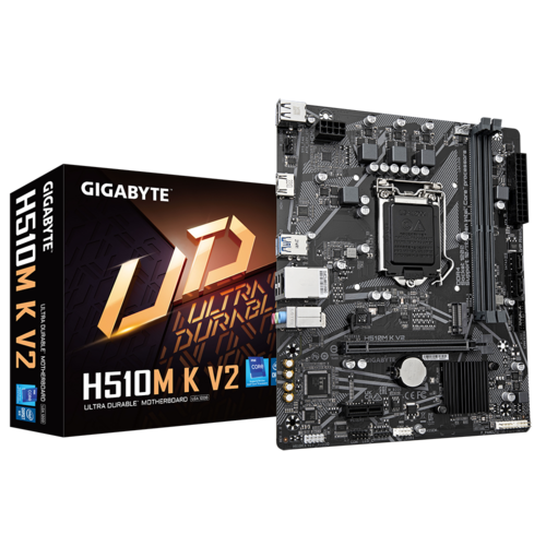 GIGABYTE H510M-K V2 | GBE LAN | ANTI-SULFUR RESISTOR | SMART FAN 5 | INTEL ULTRA DURABLE | 12 MONTHS WARRANTY | MOTHERBOARD