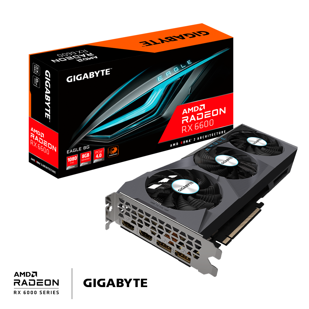 GIGABYTE RADEON RX 6600 EAGLE | 8G | GDDR6 | TRIPLE FAN | PCI-E 