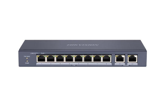 HIKVISION DS-3E0310P-E/M NETWORK SWITCH | 8 PORT | FAST ETHERNET UNMANAGED POE SWITCH | 300M RANGE | 8 × 10/100 MBPS POE PORT |2 × GIGABIT RJ45 PORT | 6 MONTHS WARRANTY SWITCH