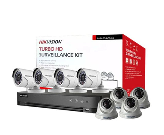 HIKVISION TVI-8CH4D4B-2MP ECO HDTVI COMBO KIT | DS-7208HGHI-K1(S) X1 DVR | DS-2CE76D0T-EXIPF X4 | 2MP INDOOR FIXED TURRET CAMERA | DS-2CE16D0T-EXIPF X4 | 2MP FIXED MINI BULLET CAMERA | 6 MONTHS WARRANTY CCTV