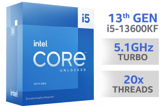 INTEL CORE I5-13600KF | 14-CORE (6 P-CORES / 8 E-CORES) 20 THREADS | 5.3 GHZ | 3.9 GHZ | 20MB L3 CACHE | LGA 1700 | BOX-TYPE | 12 MONTHS WARRANTY | DESKTOP PROCESSOR