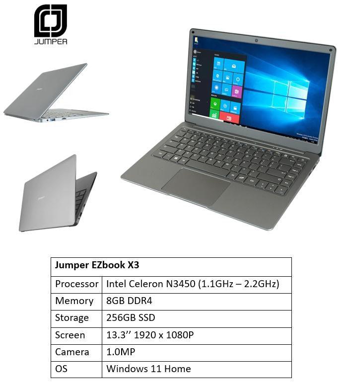 JUMPER EZBOOK X3 INTEL CELERON N3450 | 8GB DDR4 RAM | 256GB SSD | 13.3 INCH FULL HD DISPLAY | WINDOWS 11 LAPTOP-LAPTOP-Makotek Computers