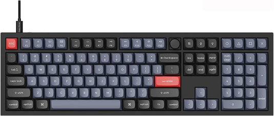 KEYCHRON Q6C2 CUSTOM MECHANICAL KEYBOARD | 100% LAYOUT | RGB BACKLIGHT | SWAPPABLE | CARBON BLACK | BLUE SWITCH | 6 MONTHS WARRANTY KEYBOARD