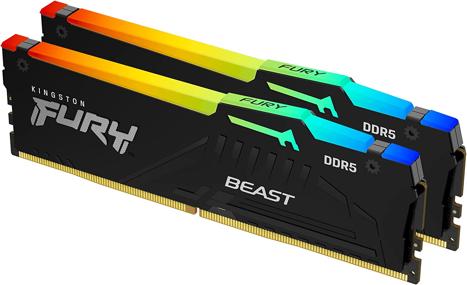 KINGSTON FURY BEAST RGB 16GB 5200MT/S DDR5 CL40 DIMM (KIT OF 2) MEMORY-MEMORY-Makotek Computers