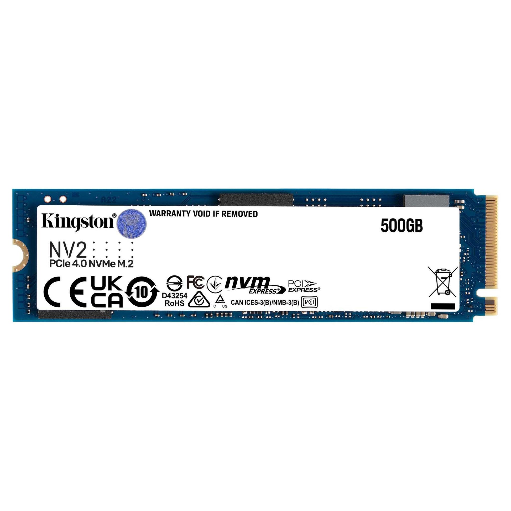 KINGSTON 500GB NV2 PCIE 4.0 x4 NVME M.2 2280 SSD-SOLID STATE DRIVE-Makotek Computers