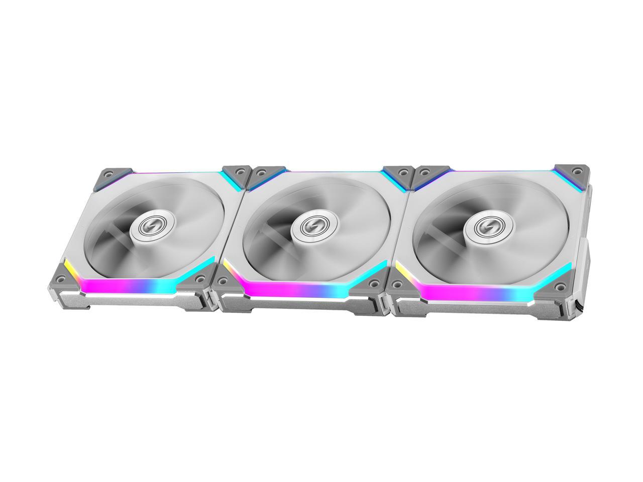 LIAN LI 120MM UNI SL 3 PACK WHITE RGB FANS-FANS-Makotek Computers