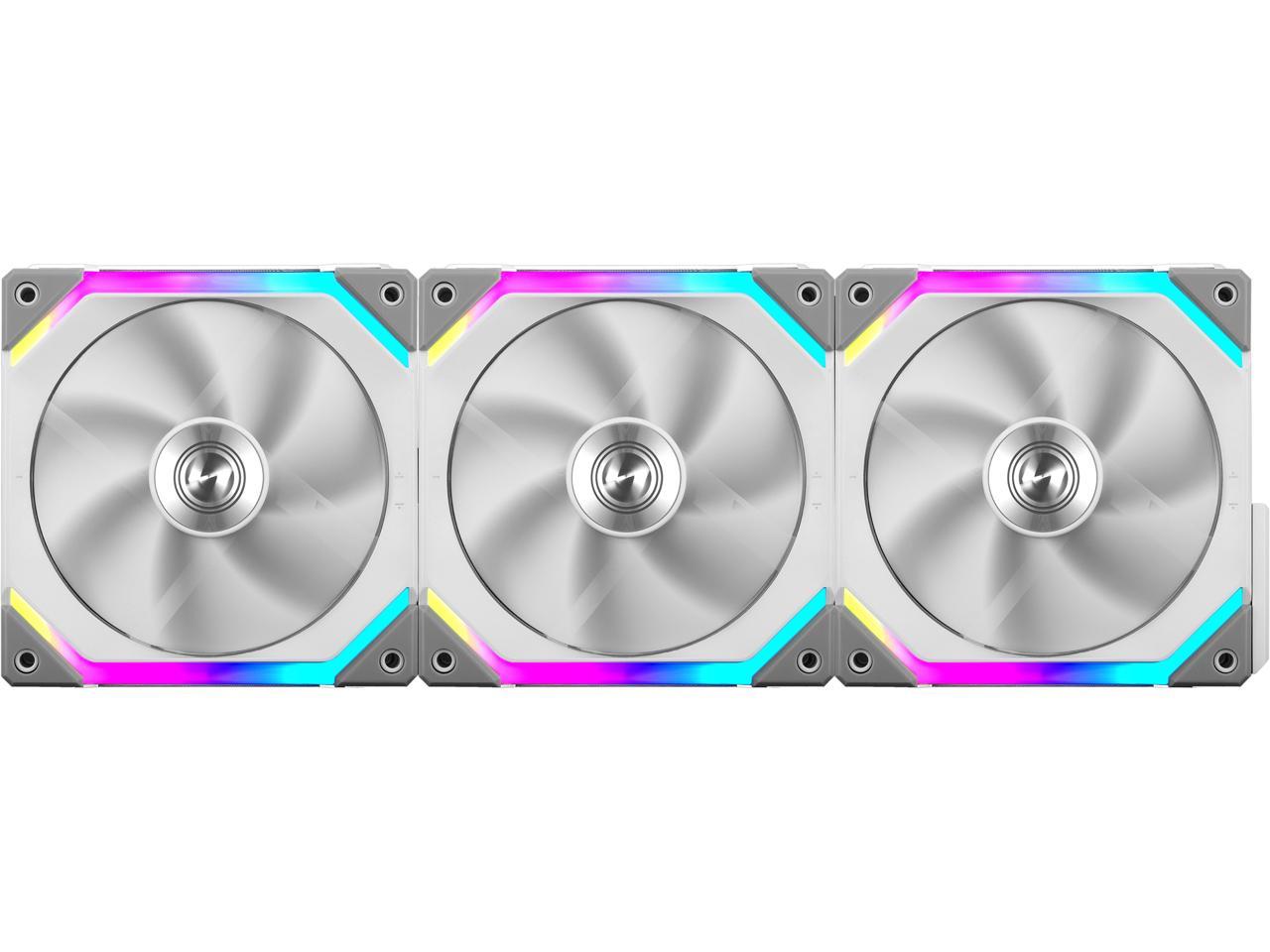 LIAN LI 120MM UNI SL 3 PACK WHITE RGB FANS-FANS-Makotek Computers