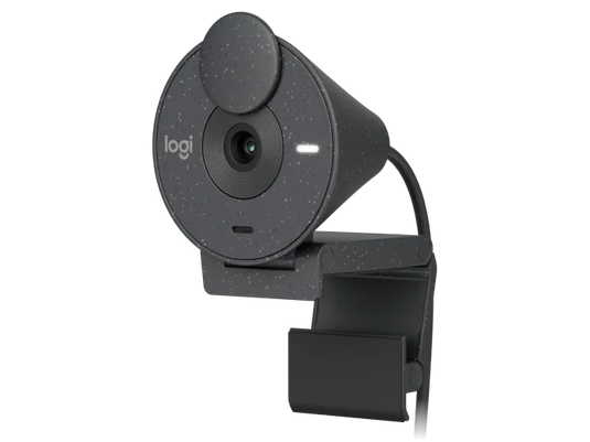 LOGITECH BRIO 300 GRAPHITE | 1080P/30FPS (1920X1080 PIXELS) | CUSTOM  LOGI 4 ELEMENT LENS WITH ANTI-REFLECTIVE COATING |WITH BUILT-IN MICROPHONE  | 2MP WEB CAMERA