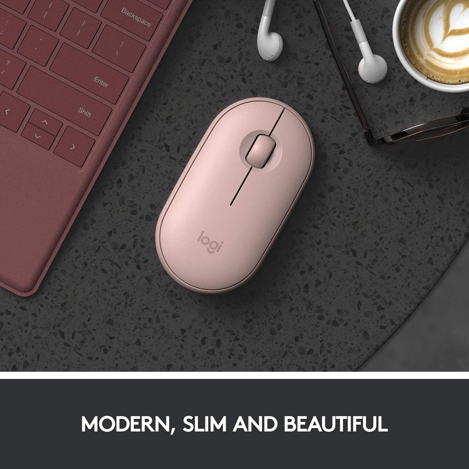 LOGITECH M350 PEBBLE WIRELESS ROSE MOUSE-MOUSE-Makotek Computers