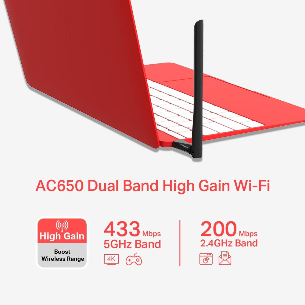 MERCUSYS MU6H AC650 HIGH GAIN WI-FI USB ADAPTER-ADAPTER-Makotek Computers