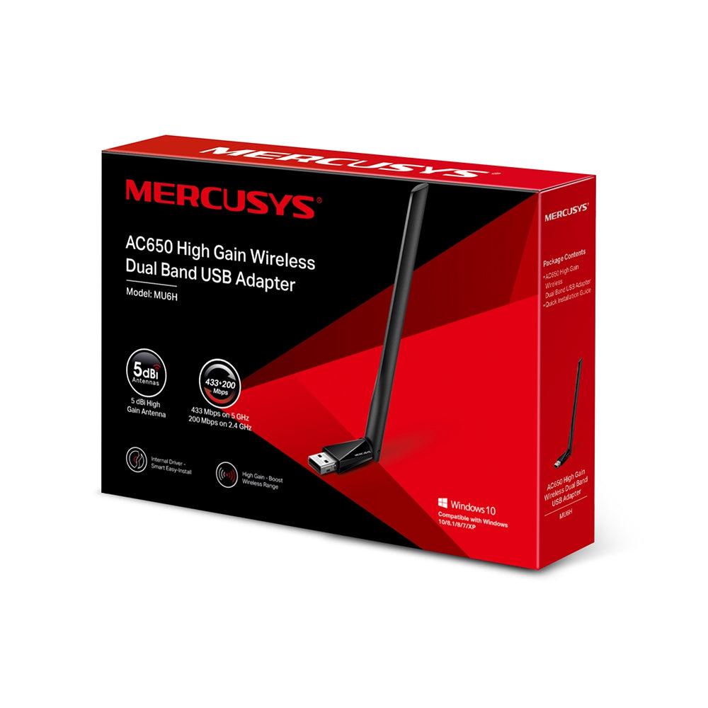 MERCUSYS MU6H AC650 HIGH GAIN WI-FI USB ADAPTER-ADAPTER-Makotek Computers