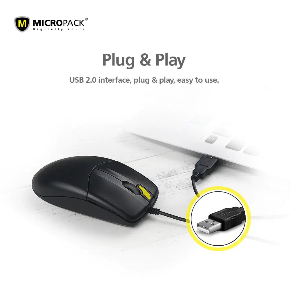 MICROPACK M106 OPTICAL WIRED MOUSE-MOUSE-Makotek Computers