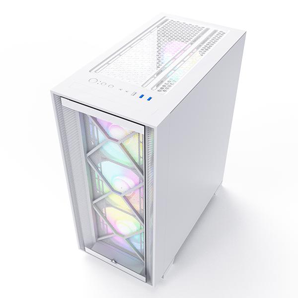 MONTECH AIR 1000 PREMIUM WHITE WITH 3x140MM ARGB FAN AND 1x120MM ARGB FAN CASE-CASE-Makotek Computers