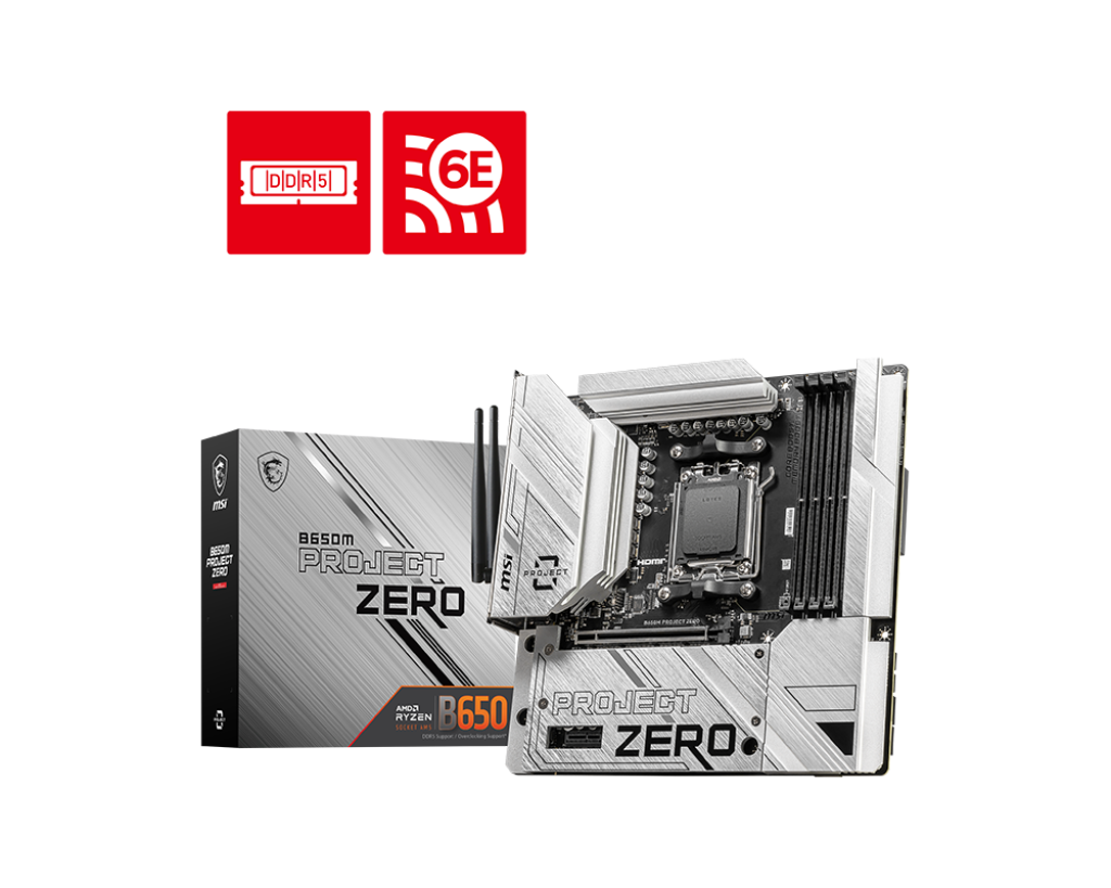 MSI B650M PZ PROJECT ZERO MOTHERBOARD DDR5 4X DIMM AM5 2X M 2 Msi B650m Pz Project Zero Motherboard Ddr5 4x Dimm Am5 2x M 2