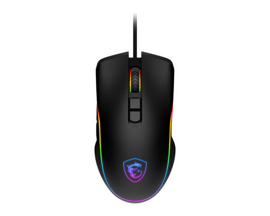 MSI FORGE GM300 BLACK MOUSE | 7200 DPI | 10 MILLION CLICKS | 5-MODE RGB | 1.5M CABLE | USB 2.0 | 118G | 7 BUTTONS | 12 MONTHS WARRANTY MOUSE