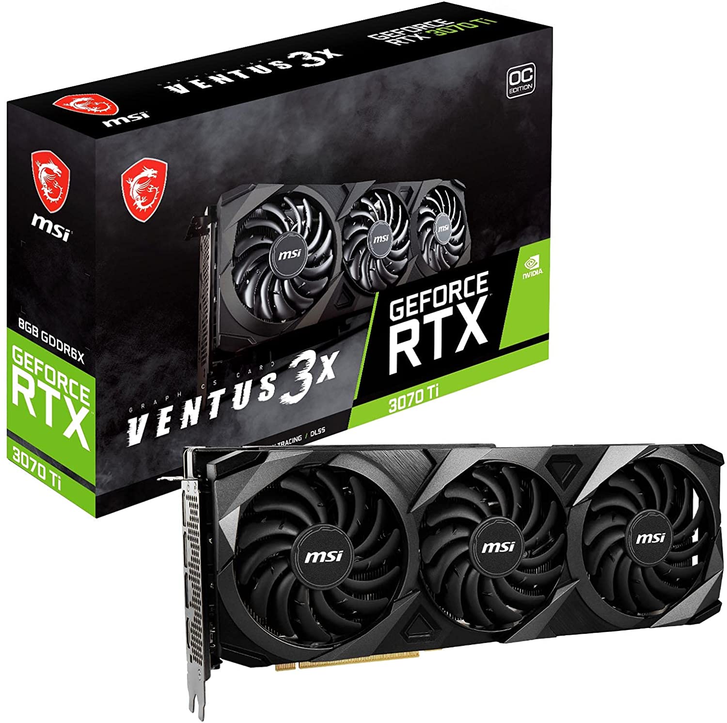 MSI GEFORCE RTX 3070 TI VENTUS 3X 8G OC LHR GRAPHICS CARD-GRAPHICS CARD-Makotek Computers