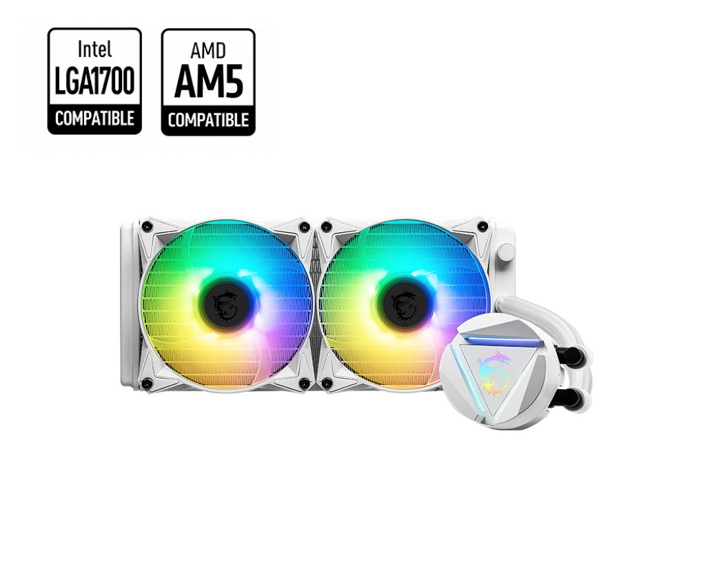 MSI MAG CORELIQUID 240R V2 WHITE AIO COOLER-COOLER-Makotek Computers