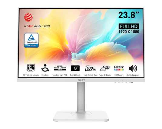 MSI MODERN MD2412PW 23.8" MONITOR | 1920 x 1080 (FHD) | 1MS (MPRT) / 4MS (GTG) | IPS | 12 MONTHS WARRANTY MONITOR